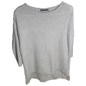 ZARA Knit Women's 3/4 Long Sleeve Round Neck Sweater Size S